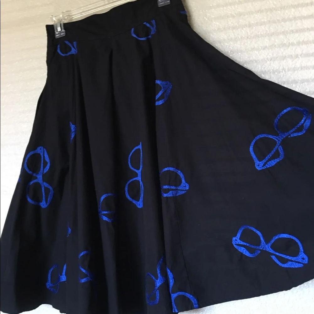 Stylish Black Skirt with Blue Accents